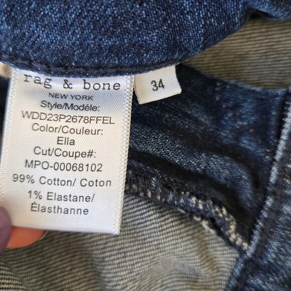 Rag & Bone Dre Slim Boyfriend - Ella Low-Rise Vintage Stretch Jean Size 34 - Picture 11 of 12